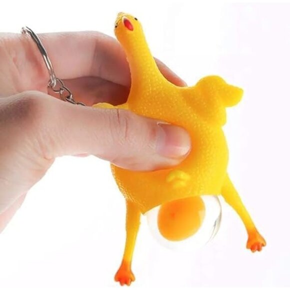 Mini Chicken Keyring Keychain Rubber Squeeze Toy Pendant for Bag Car Party Gift - Picture 6 of 6
